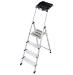 Escalera 4 peldaños de aluminio krause secury 126528