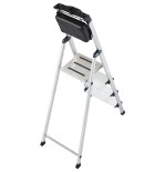 Escalera 4 peldaños de aluminio krause secury 126528
