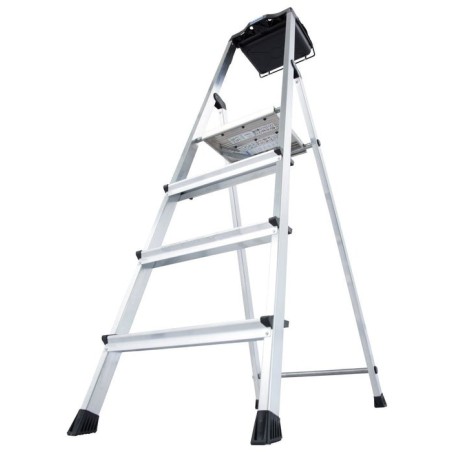 Escalera 4 peldaños de aluminio krause secury 126528