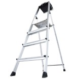 Escalera 4 peldaños de aluminio krause secury 126528