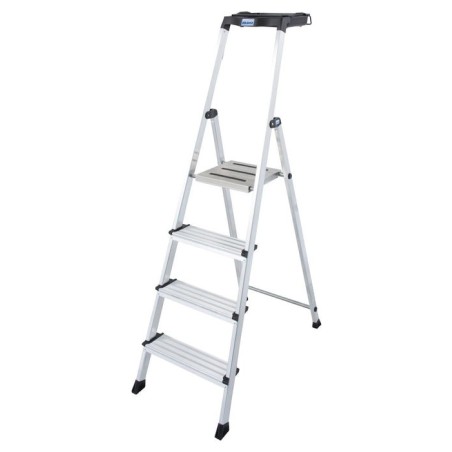 Escalera 4 peldaños de aluminio krause secury 126528