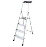Escalera 4 peldaños de aluminio krause secury 126528