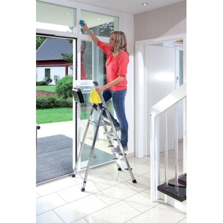Escalera 4 peldaños de aluminio krause secury 126528