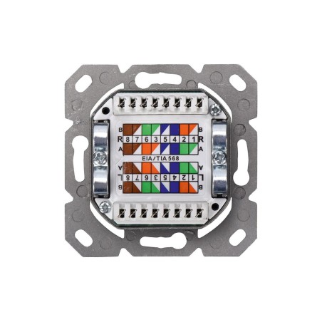 Digitus roseta de superficie cat6a x2 rj45 blanco  dn-9007-s-1