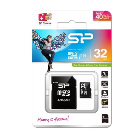 Silicon power micro sd 32gb sdhc cl10 con adaptador sp032gbsth010v10sp