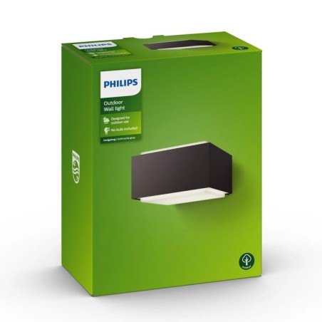 Aplique e27 negro hedgehog philips