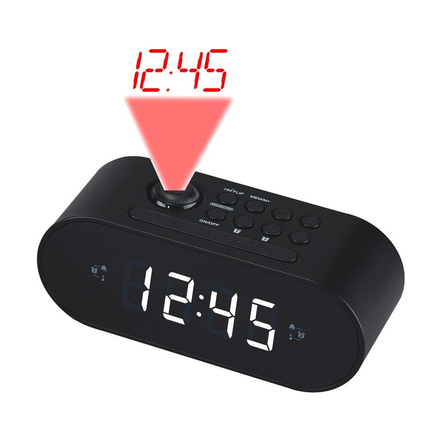 Denver radio despertador crp-717 radio fm proyeccion alarma dual pantalla led 0.9 color negro