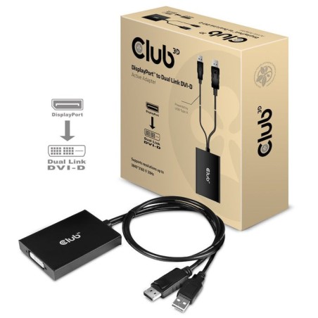 Club3d cac-1010 displayport/usb dvi-i daul link negro, blanco