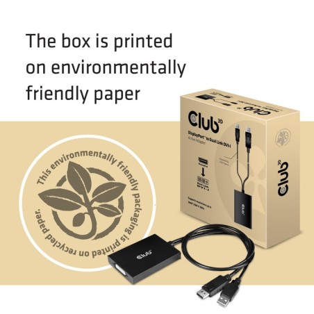 Club3d cac-1010 displayport/usb dvi-i daul link negro, blanco
