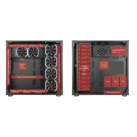 Caja pc talius atx gaming avalon cristal templado usb 3.0