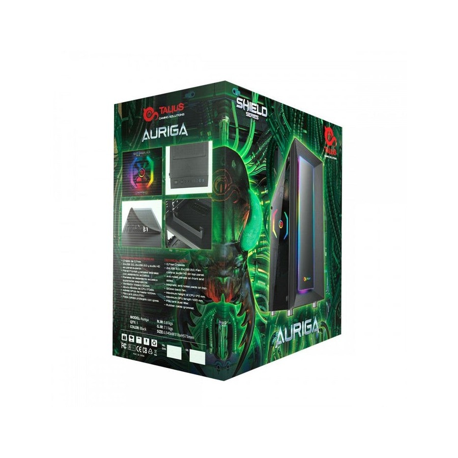 Caja pc talius atx gaming auriga cristal templado usb 3.0