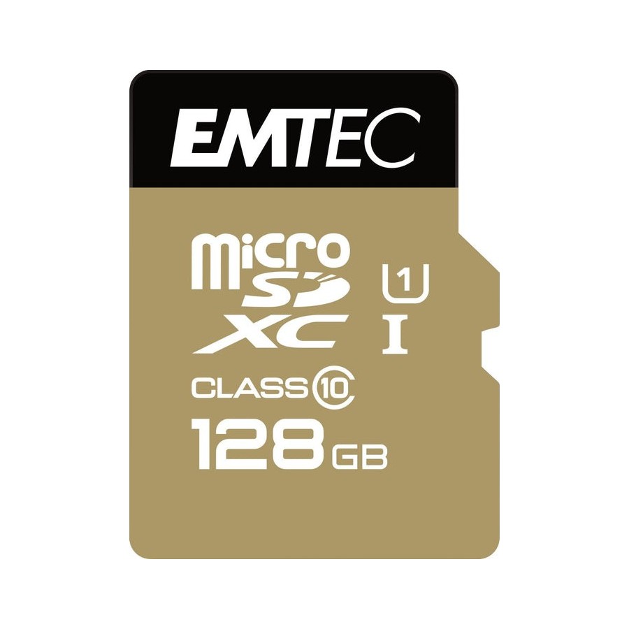 Emtec micro sd 128gb sdxc u1 cl10 gold + ecmsdm128gxc10gp