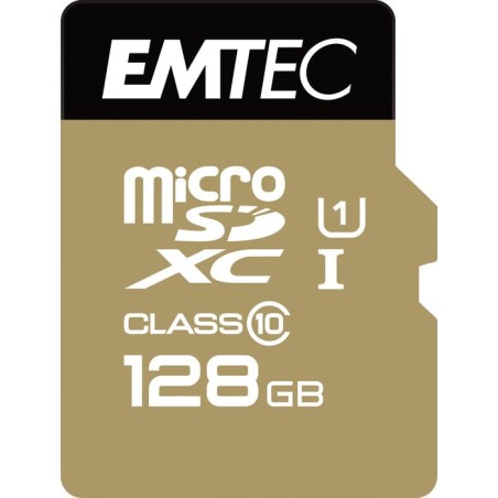 Emtec micro sd 128gb sdxc u1 cl10 gold + ecmsdm128gxc10gp