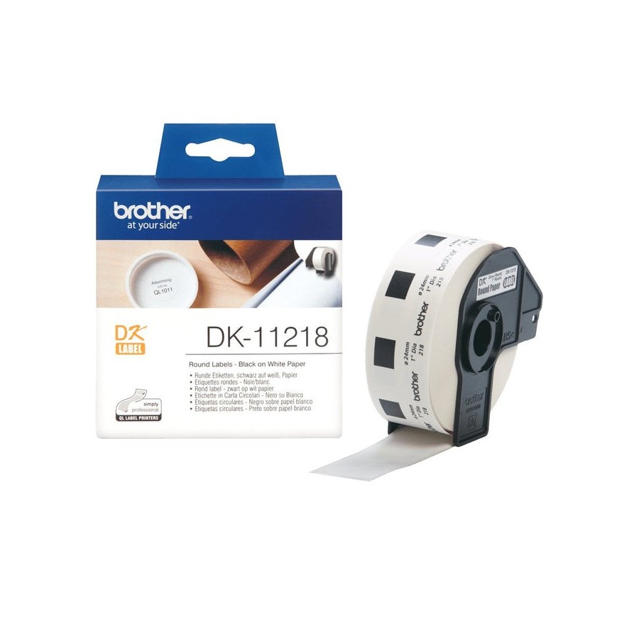 Etiquetas termicas redondas brother dk11218 24mm x 24mm para 1000 etiquetas