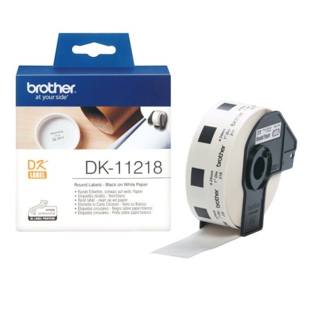 Etiquetas termicas redondas brother dk11218 24mm x 24mm para 1000 etiquetas