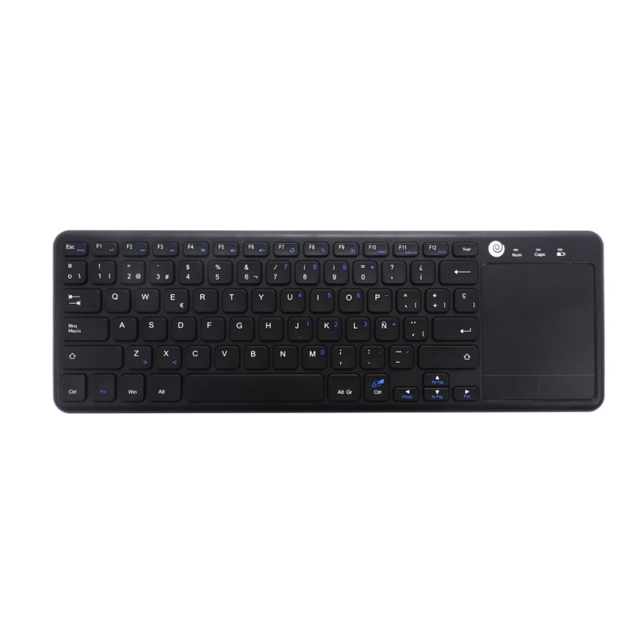 Teclado español coolbox inalambrico negro 2.4ghz touchpad multitactil