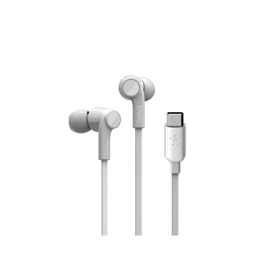 Belkin auriculares in-ear con conector usb-c blanco