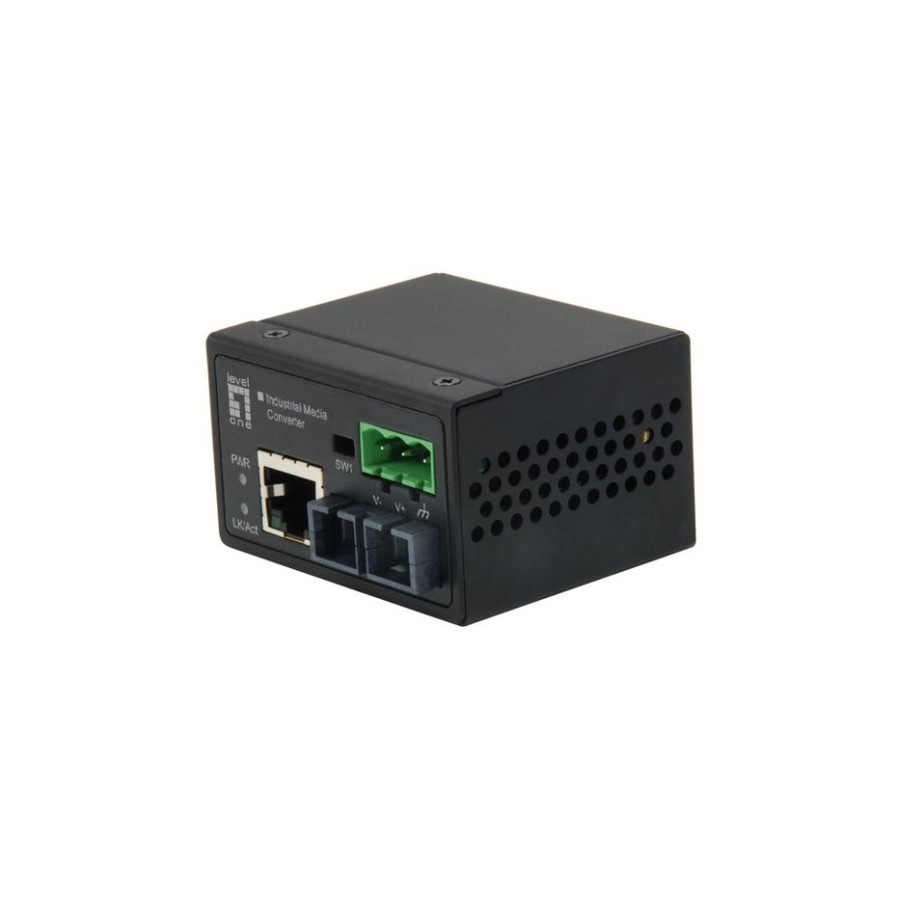 Conversor de medios level one rj45 a sc mono modo industrial iec-4301