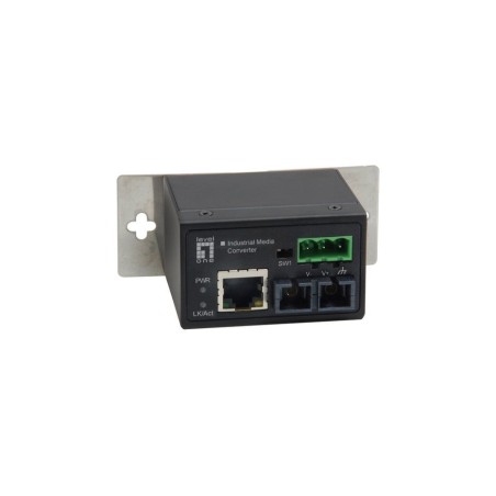 Conversor de medios level one rj45 a sc mono modo industrial iec-4301