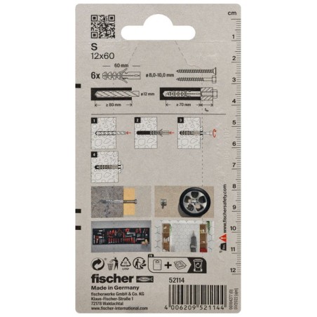 Fischer anclaje de expansión anclaje s 12 k 52114