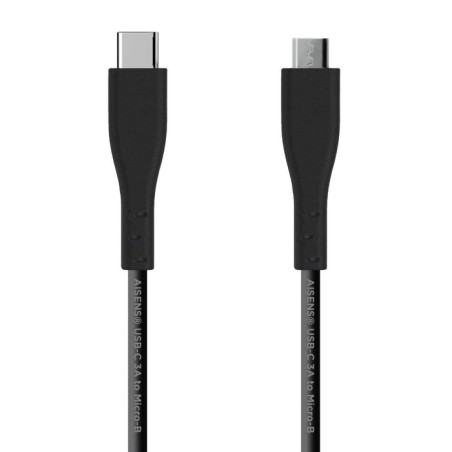 Aisens cable usb 2.0 3a - tipo usb-c/m-micro b/m - 1m - negro