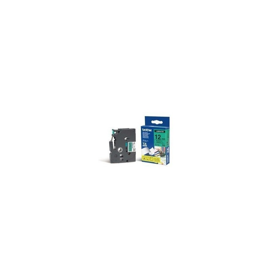 Brother cinta mecanográfico negro sobre verde tze-731 tz-731 12 mm x 8 m, laminado