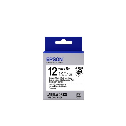 Epson epson label cartridge iron on lk-4wbq black/white 12mm (5m)
