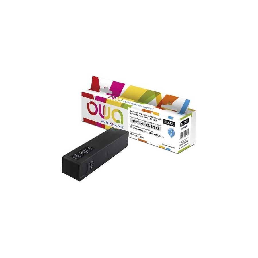 Toner armor para hp officejet pro x4xx/x5xx hp 970xl bk