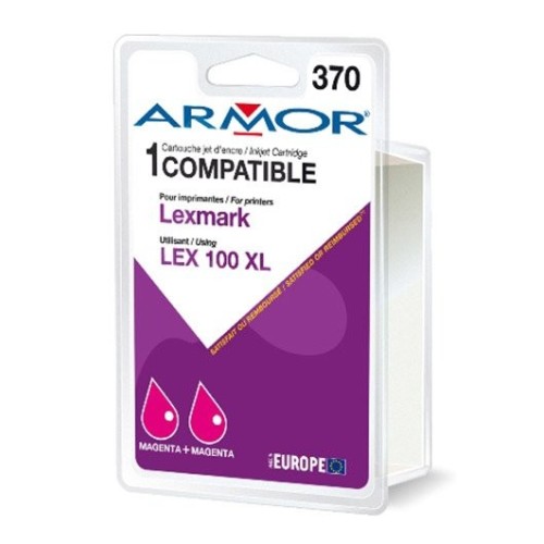 Armor tinta compatible pack 2 lexmark 100xl 2m  magenta