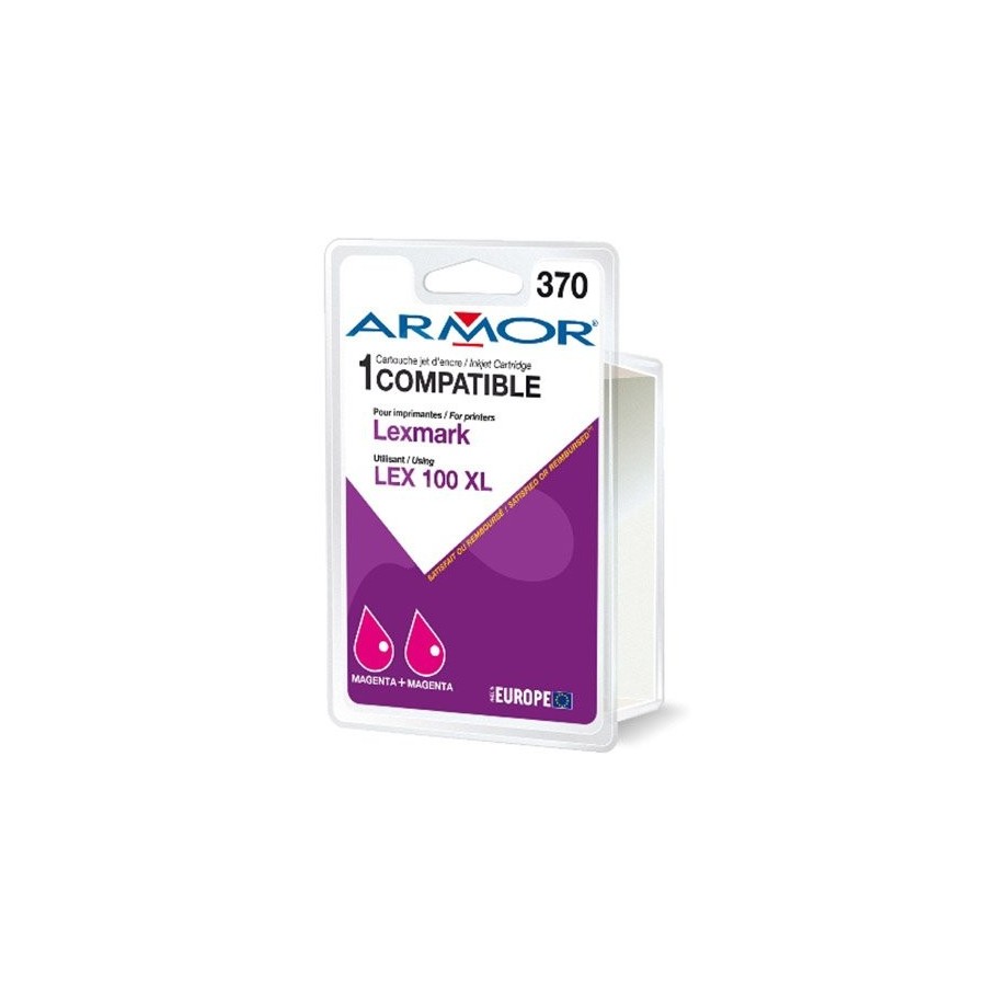 Armor tinta compatible pack 2 lexmark 100xl 2m  magenta