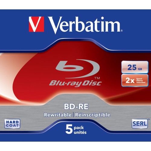 Verbatim disco blu-ray lectura/escritura (bd) bd-re 25 gb 5 pieza(s) 43615