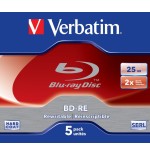 Verbatim disco blu-ray lectura/escritura (bd) bd-re 25 gb 5 pieza(s) 43615