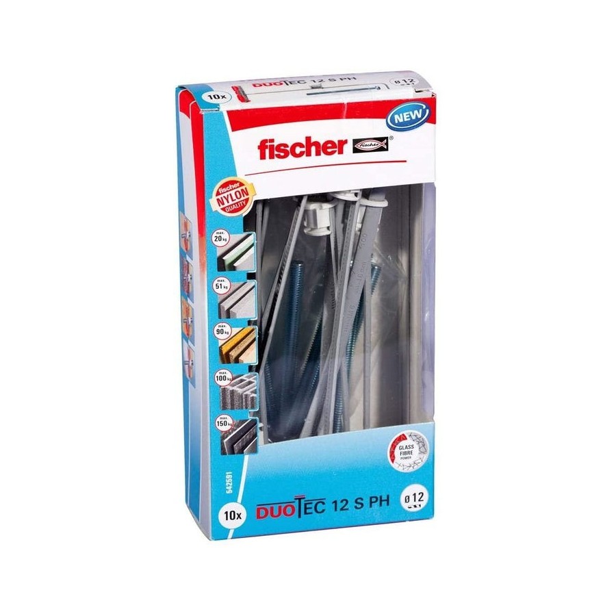 Fischer anclaje de palanca duotec 12 s ph m ld 542591 10 piezas