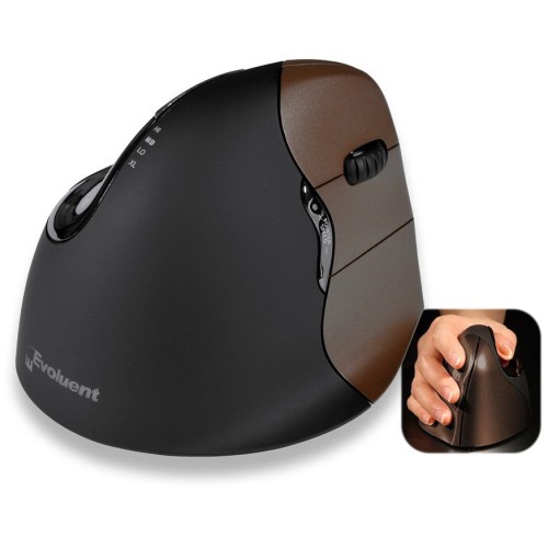 Evoluent vm4sw, ratón usb pequeño vertical ergonómico, para diestros, inalámbrico