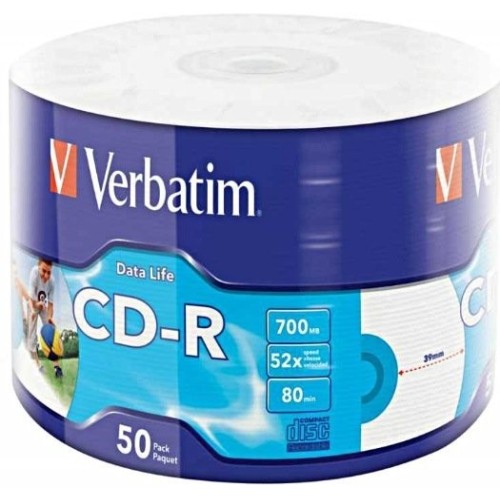 Verbatim cd-r datalife - 700 mb ( 80 min ) 52x 50pcs 43794
