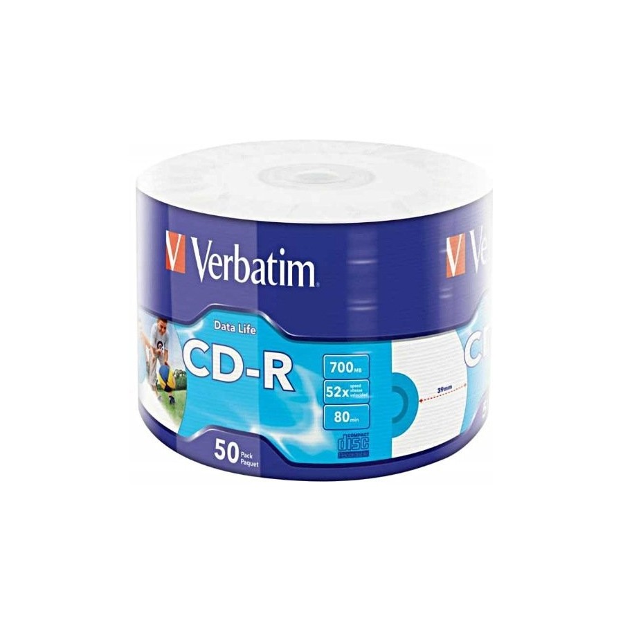 Verbatim cd-r datalife - 700 mb ( 80 min ) 52x 50pcs 43794