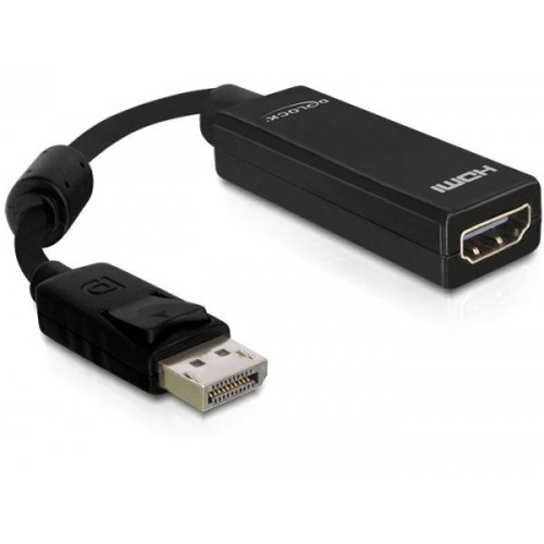 Delock adaptador displayport a hdmi 0.20m negro 61849