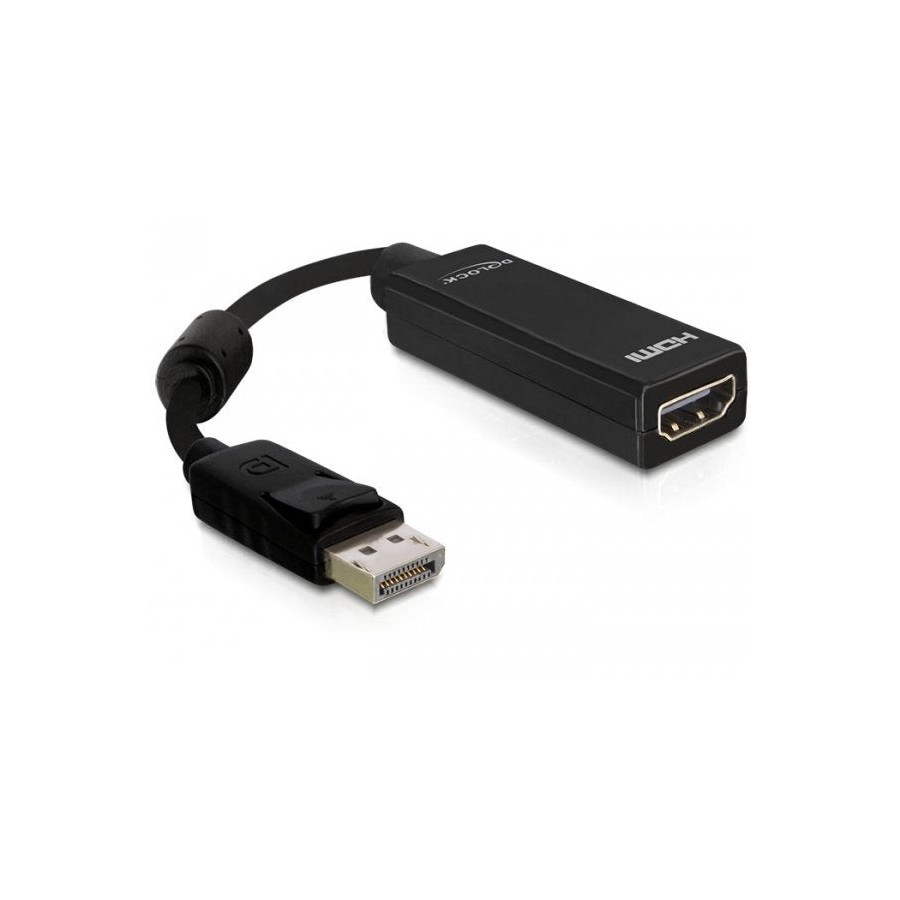 Delock adaptador displayport a hdmi 0.20m negro 61849