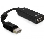 Delock adaptador displayport a hdmi 0.20m negro 61849