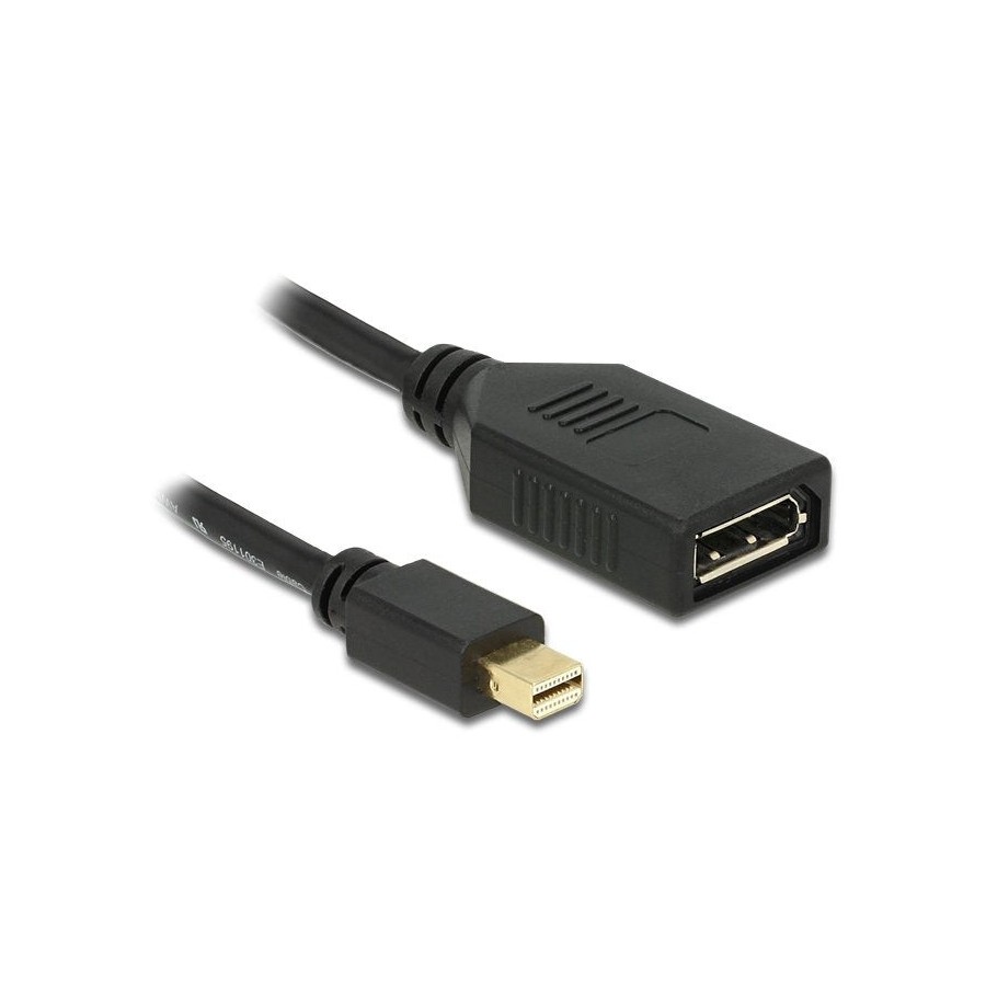 Delock adaptador mini displayport a displayport m/h 0.20 negro 65554
