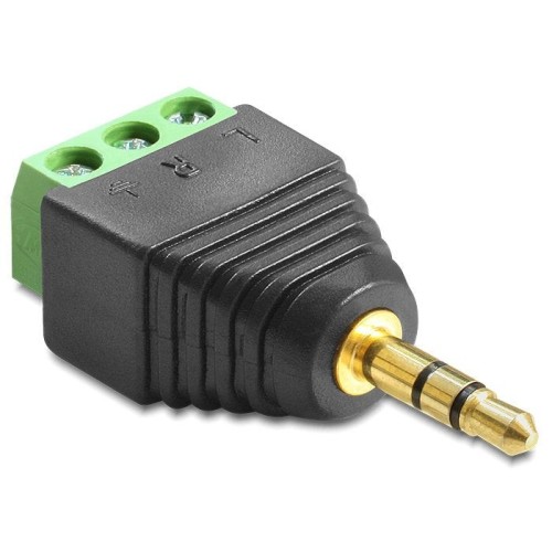 Delock adaptador jack 3.5 a 3pin negro 65419