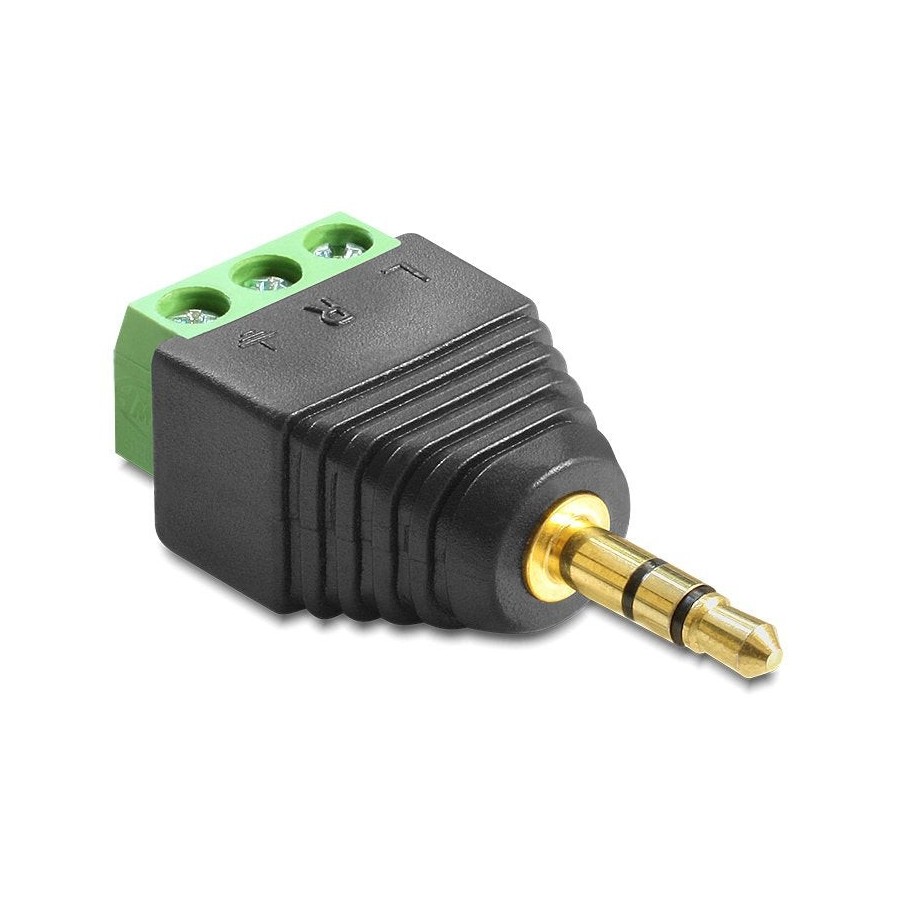 Delock adaptador jack 3.5 a 3pin negro 65419