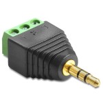 Delock adaptador jack 3.5 a 3pin negro 65419