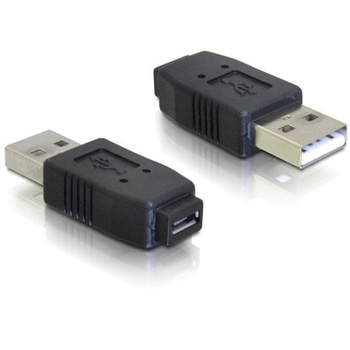 Delock adaptador usb 2.0 a micro usb m/h negro 65029