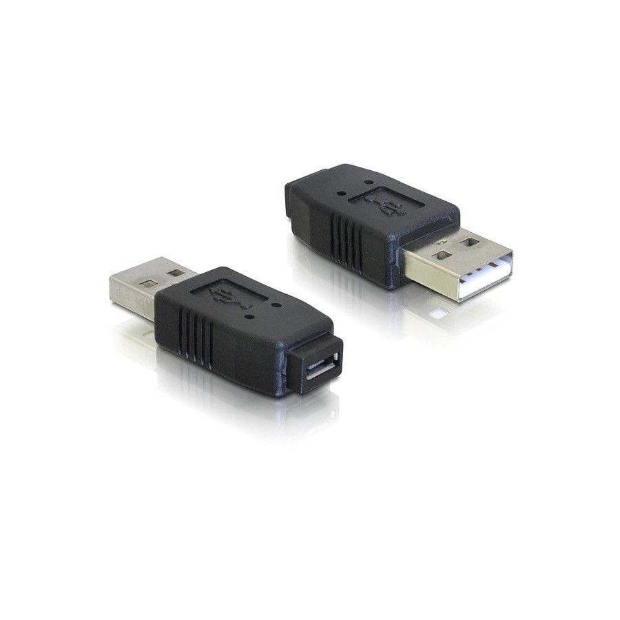 Delock adaptador usb 2.0 a micro usb m/h negro 65029
