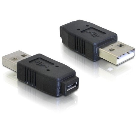 Delock adaptador usb 2.0 a micro usb m/h negro 65029