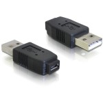 Delock adaptador usb 2.0 a micro usb m/h negro 65029
