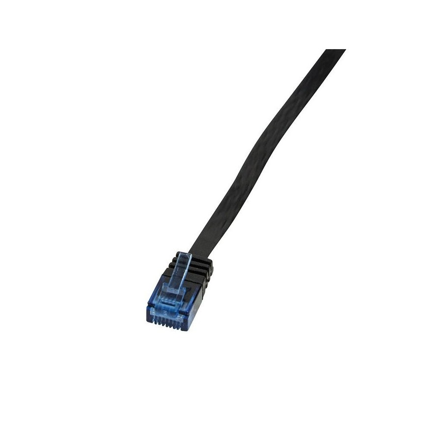 Logilink cable de red utp cat6 0.25m plano negro cf2013u