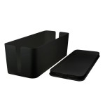 Logilink caja organizadora cables xl 400x160x135mm negro kab0062