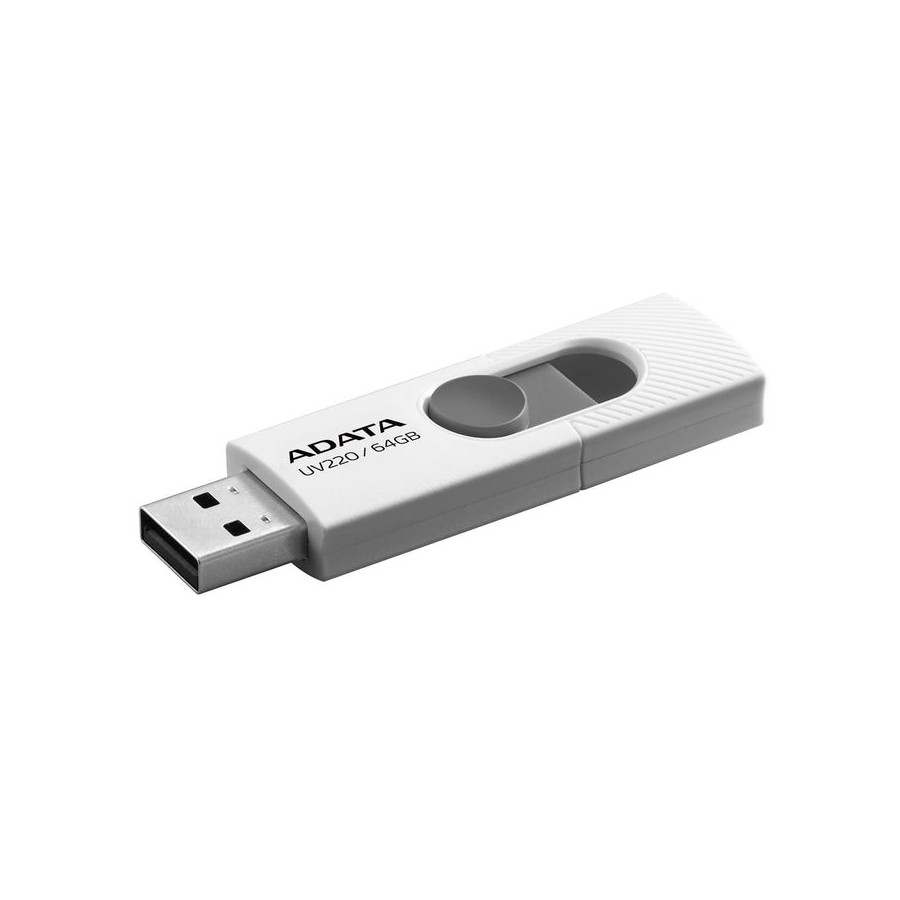 Pendrive adata 64gb usb 2.0 uv220 blanco boton gris auv220-64g-rwhgy